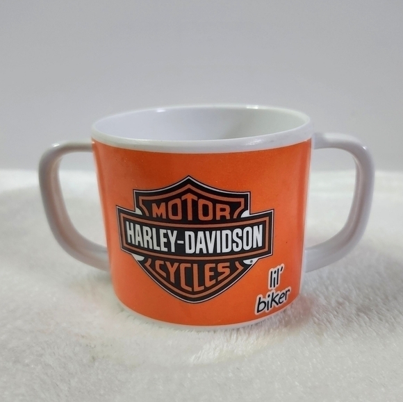 Harley Davidson H-D 2012 Orange White Black Lil' Biker 2 Handle Child Kids Cup - Picture 4 of 7